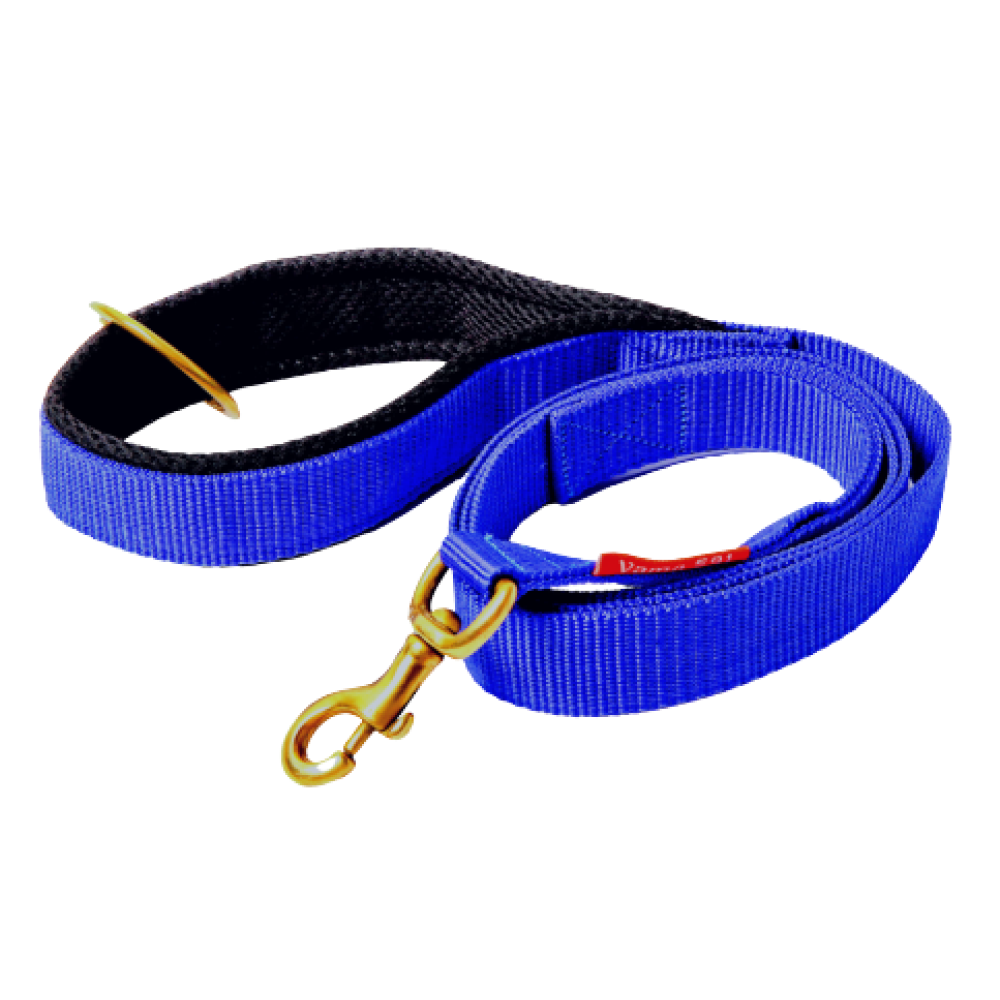 Vama Leathers Super Strong Soft Handle All Weather Leash for Dogs (Electric Blue)