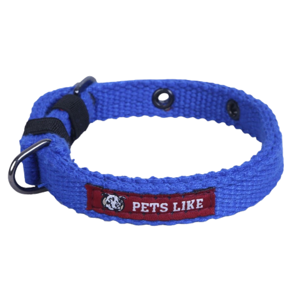 Pets Like Spun Polyester Collar for Dogs (Blue)