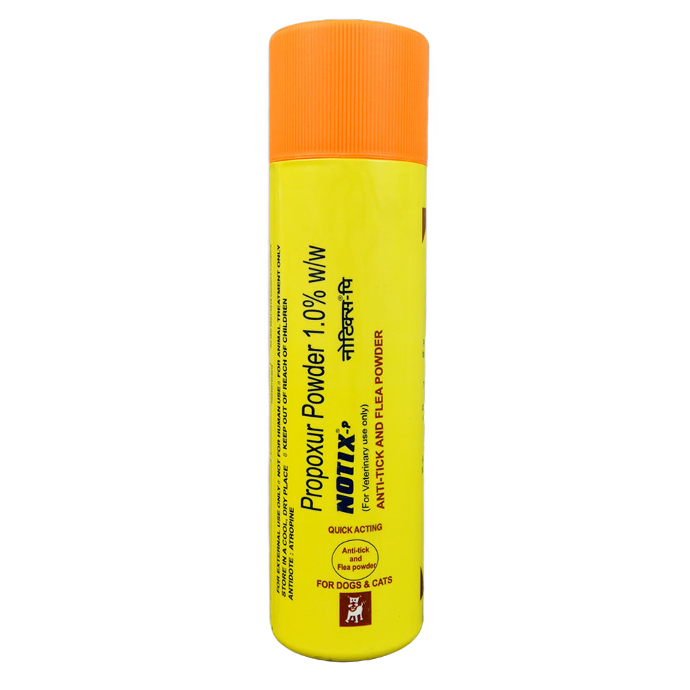 Notix powder for dogs and cats is a potent powder that helps to eliminate ticks and fleas from your pet's body.