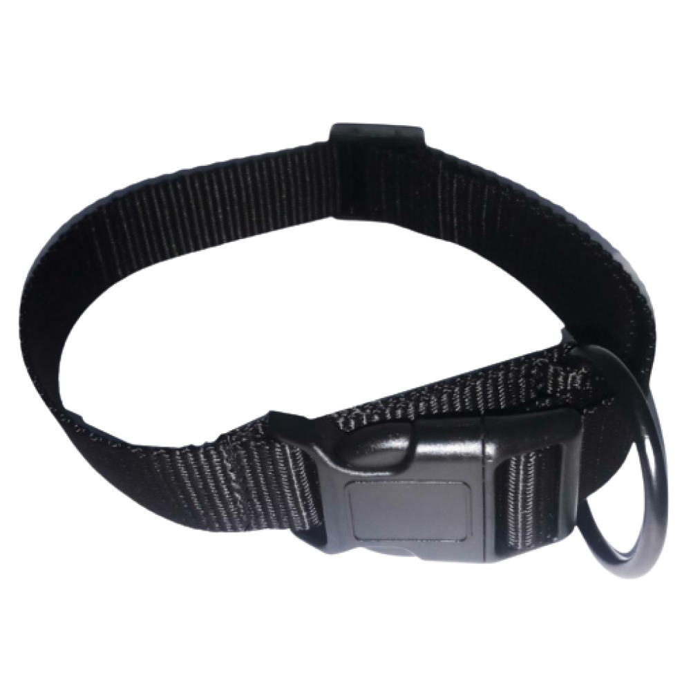 Vama Leathers All Weather Durable Everyday Collar for Dogs (Shiny Black)
