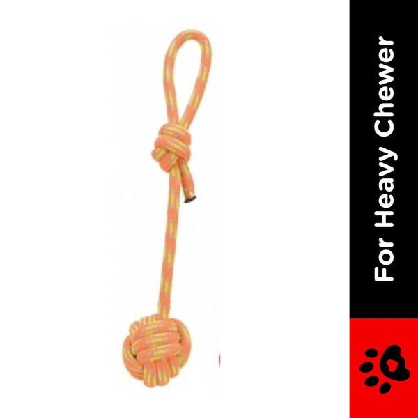 Trixie Playing Rope with Woven in Ball and Dumbbell Vinyl Toy Combo for Dogs