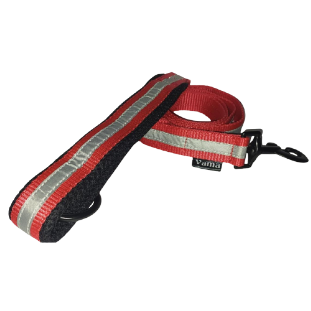 Vama Leathers Reflective Soft Handle All Weather Leash for Dogs (Scarlet Red)