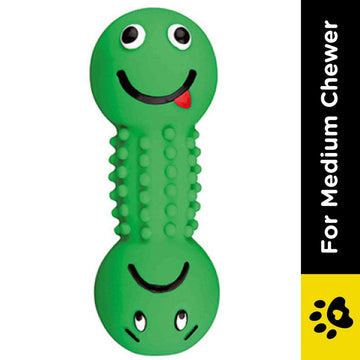 Trixie Smiley Dumbbell with Motifs Latex Toy for Dogs (Green)