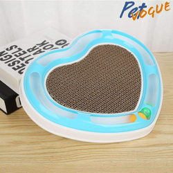 Pet Vogue Heart Shaped Scratcher Toy for Cats (White/Blue)