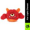Basil Plush Monster Ball Toy with Squeaky Ball Inside for Dogs and Cats | For Medium Chewers (Red)