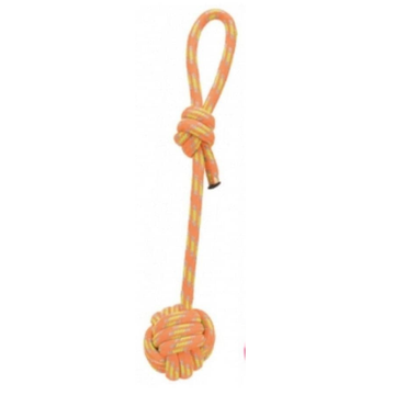 Trixie Playing Rope with Woven in Ball Toy for Dogs (Orange)