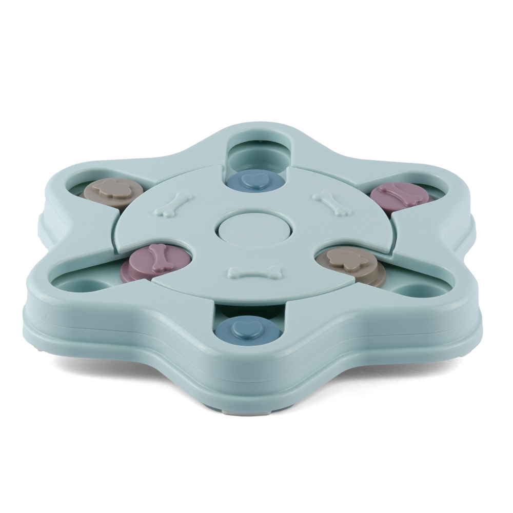 Pet Vogue Slow Feeder Puzzle Toy with Snack Dispenser for Dogs and Cats (Blue) Both-Bowls & Feeders Pet Vogue 11x10.5x1.5in