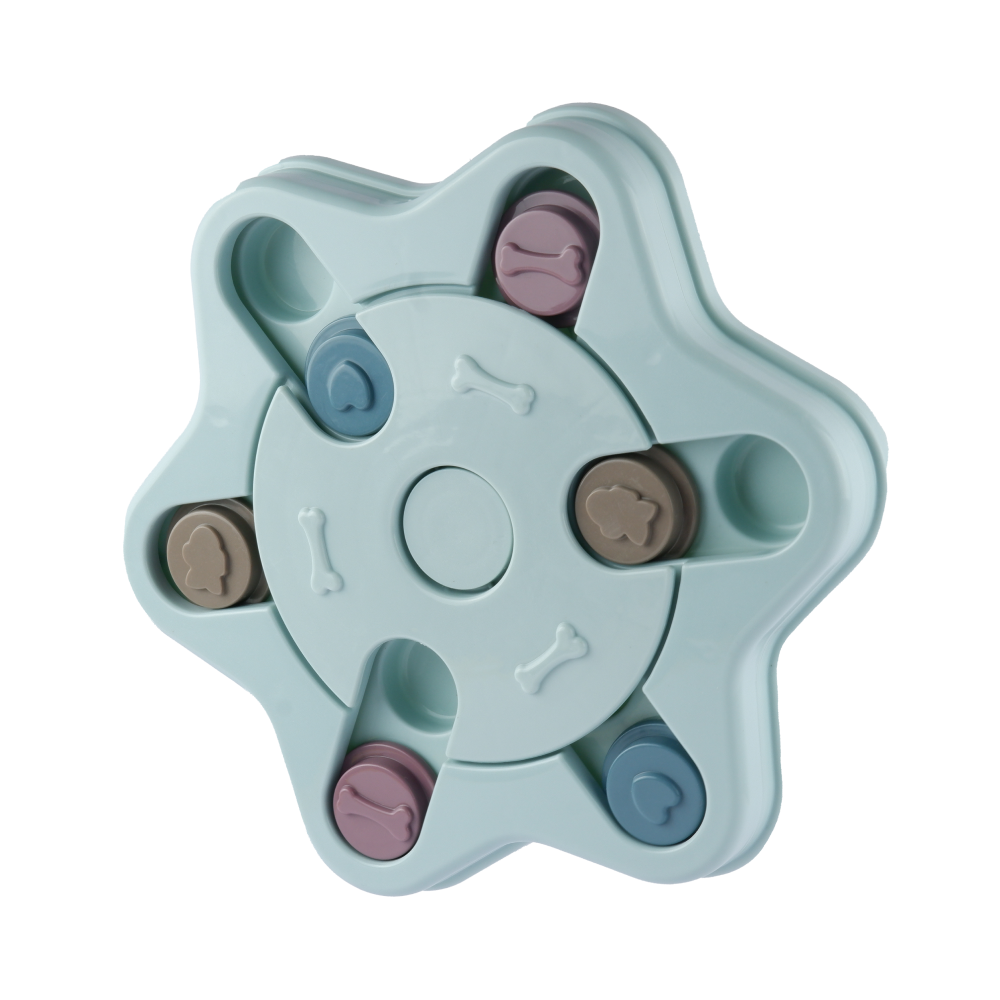 Pet Vogue Slow Feeder Puzzle Toy with Snack Dispenser for Dogs and Cats (Blue) Both-Bowls & Feeders Pet Vogue