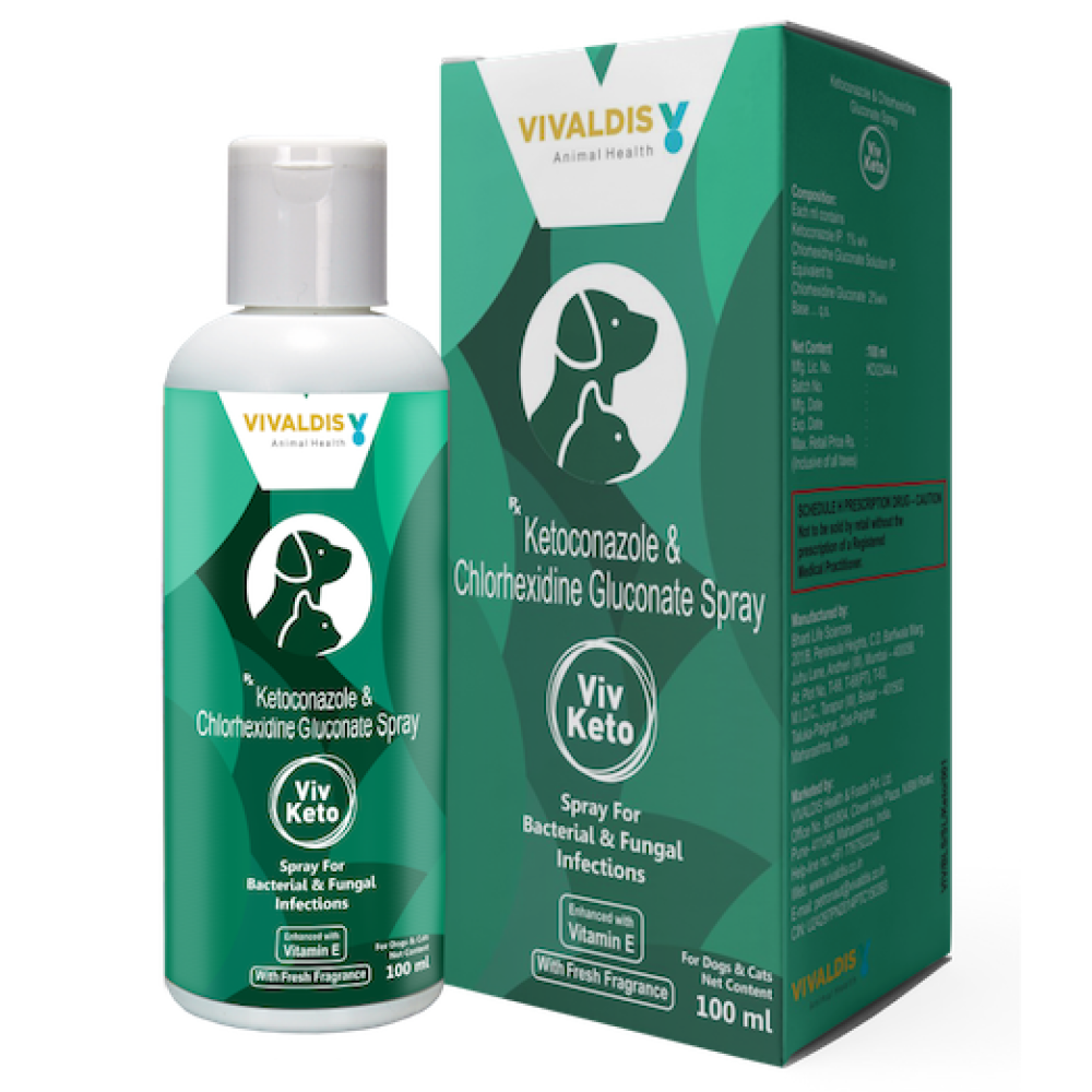 Virbac Ketochlor Shampoo (200ml) and Vivaldis Viv Keto Spray (100ml) Combo Both-Pharmacy Exclusive Combo