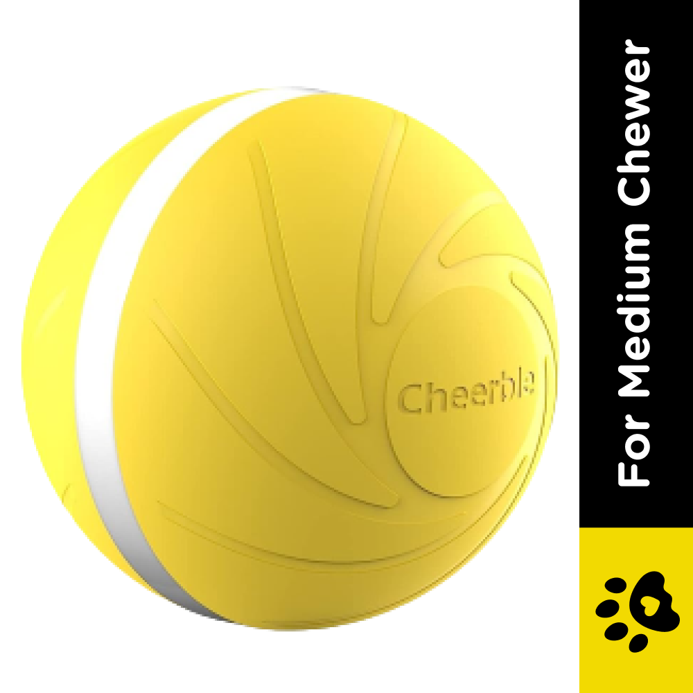 Cheerble Wicked Ball Interactive Toy for Dogs (Yellow) | For Medium Chewers