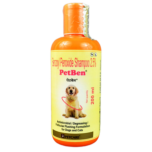 Petcare Petben (Benzoyl peroxide) Shampoo for Dogs & Cats (200ml)