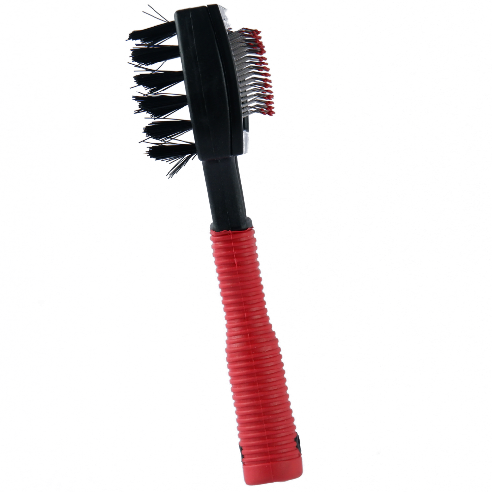 Trixie Soft Brush Double Plastic/Nylon and Metal Bristles for Dogs and Cats (10x17cm)