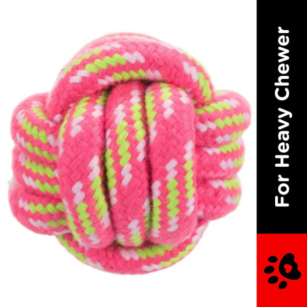 Trixie Rope Ball Toy for Dogs (Pink)