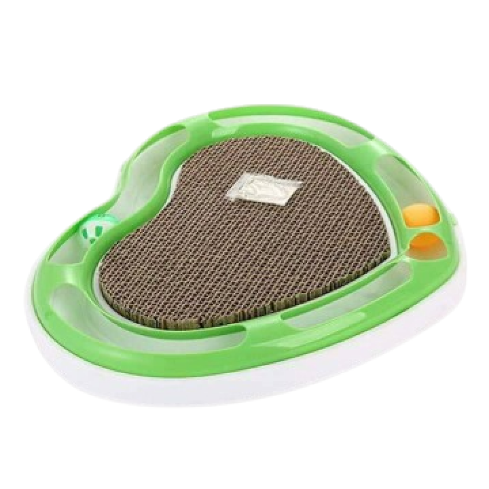 Pet Vogue Heart Shaped Scratcher Toy for Cats (White/Green)
