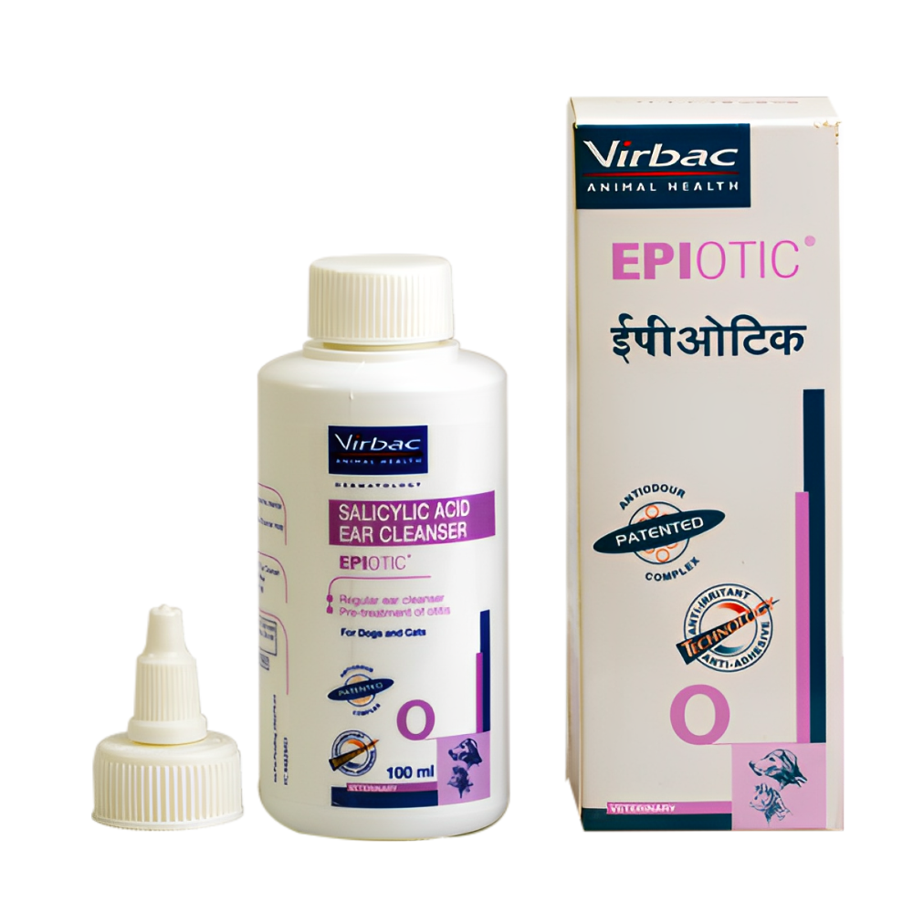Virbac Epiotic Ear Cleanser (100ml) and Easotic Ear Drops (10ml) Combo