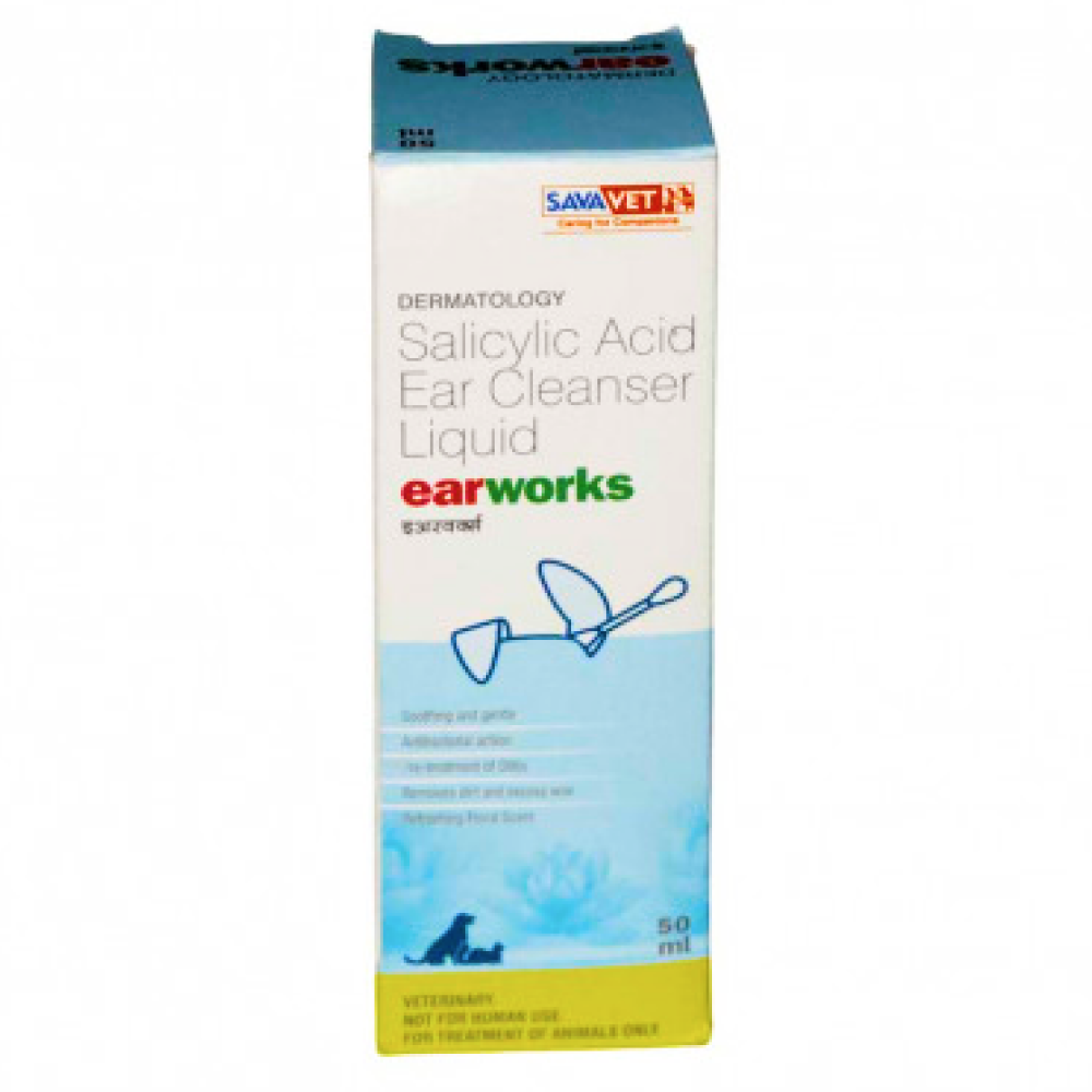 Savavet Earworks Ear Cleanser (Salicylic Acid) for Dogs & Cats