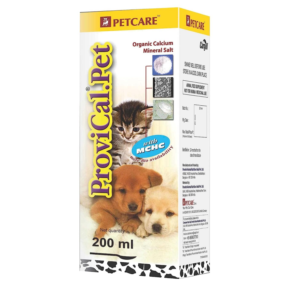 Petcare Provical Pet Calcium Syrup (200ml) and Proviboost Multivitamin Syrup (200ml) Combo for Dogs & Cats Both-Pharmacy Petcare Pharmacy