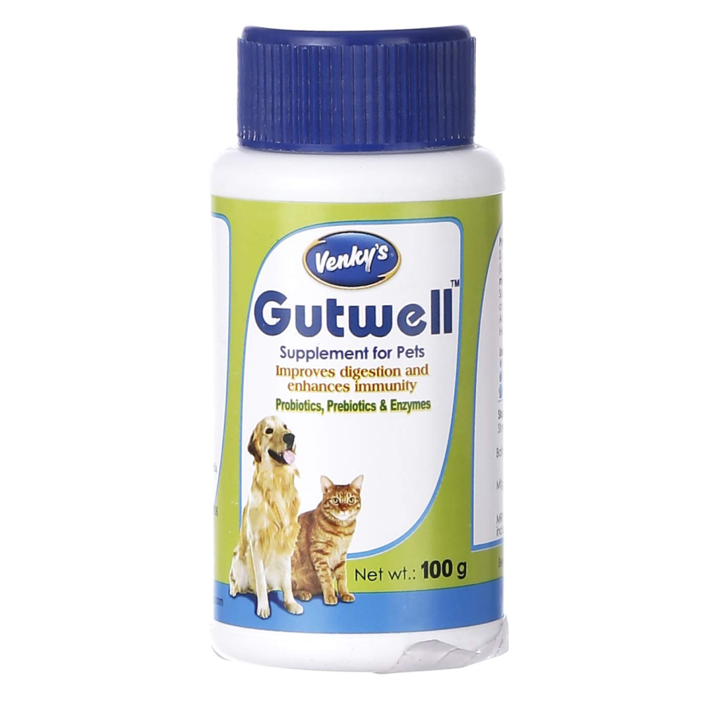 Venkys Gutwell Probiotic Powder and Skyec Herbatake Pet Liver Tonic for Dogs & Cats Combo