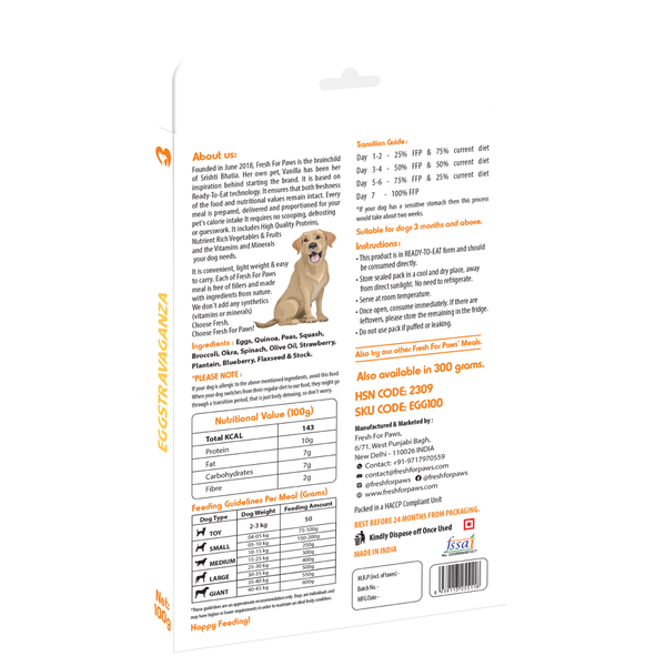 Fresh For Paws Eggstravaganza Dog Wet Food (300g)