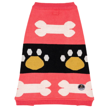 Petsnugs Bones and Paws Sweater for Dogs and Cats (Pink)