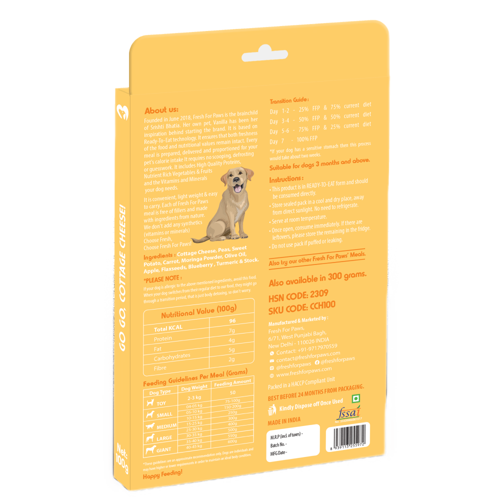 Fresh For Paws Go Go Cottage Cheese Dog Wet Food (300g) Dogs-Fresh Food Fresh For Paws