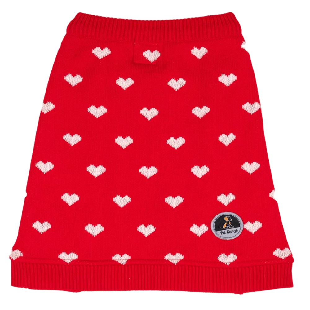 Petsnugs Heart Sweater for Dogs and Cats (Red)