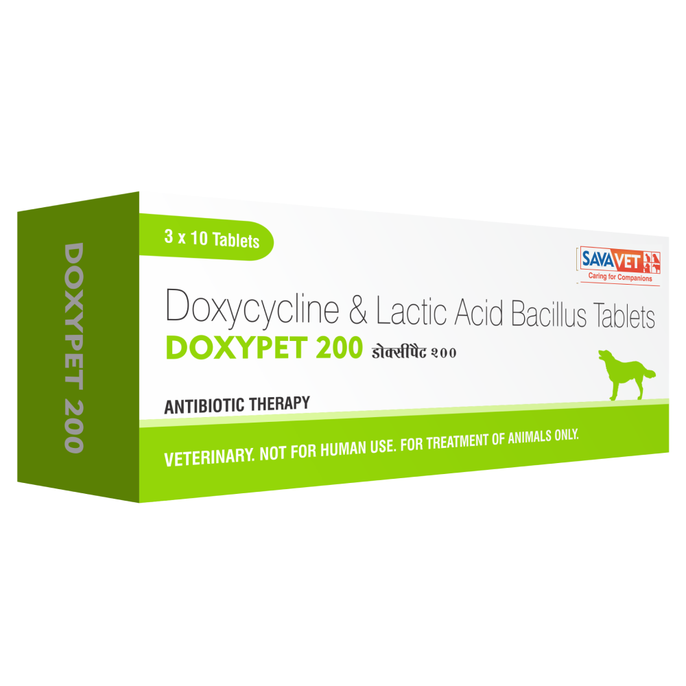 Savavet Doxypet (Doxycycline) Tablet for Dogs and Cats (pack of 10 tablets) Both-Pharmacy Savavet Pharmacy 200mg
