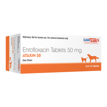 Savavet Ataxin (Enrofloxacin) Tablet for Dogs & Cats (pack of 10 tablets)