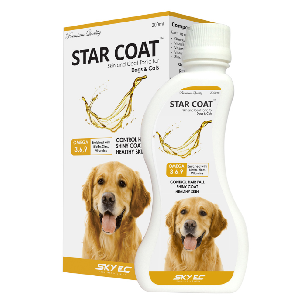 SkyEc Star Coat Composition: Vitamins A, D3, E, Biotin also known as 