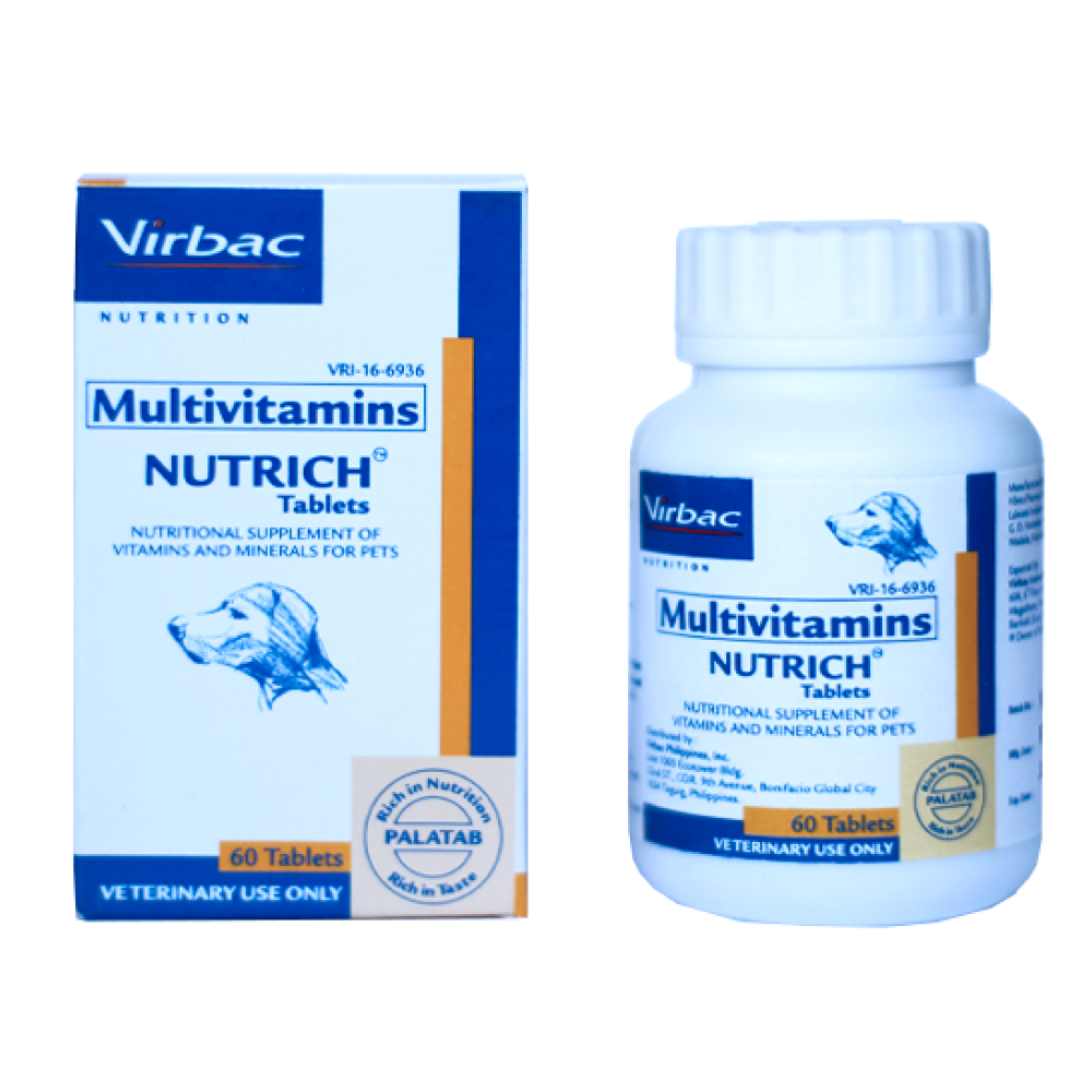 Virbac Ostopet Calcium Syrup 250ml and Nutrich Multivitamin Tabs (60) for Dogs & Cats Combo Both-Pharmacy Exclusive Combo