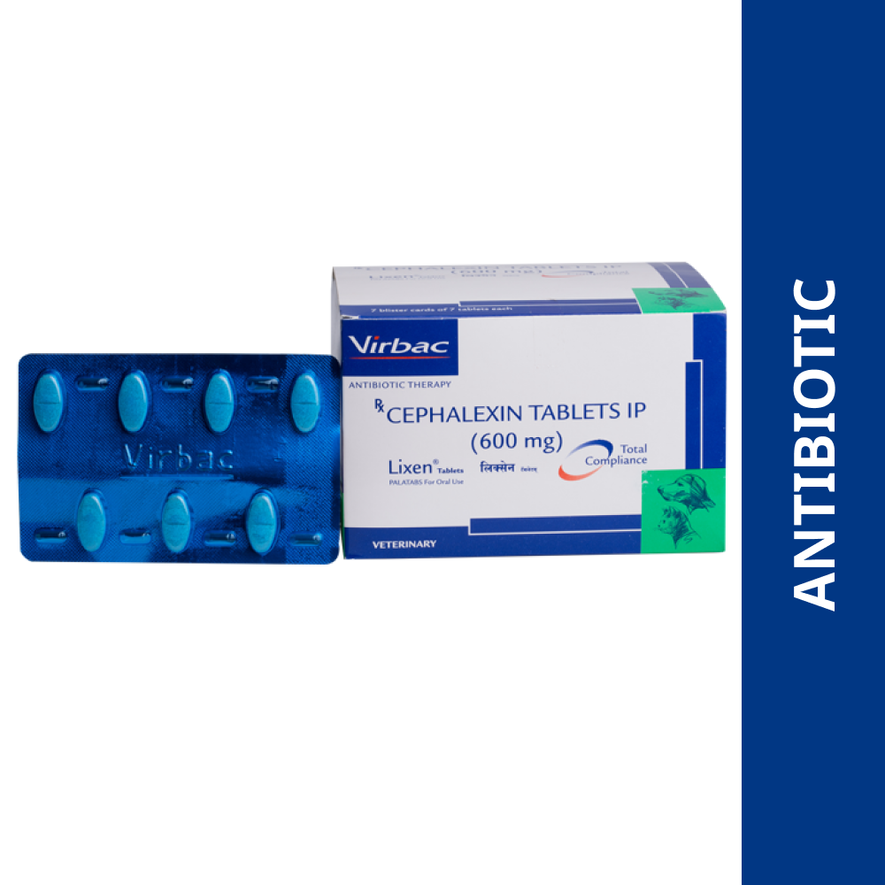 Virbac Lixen Palatab (Cephalexin) for Dogs & Cats (pack of 7 tablets) Both-Pharmacy Virbac Pharmacy 600mg