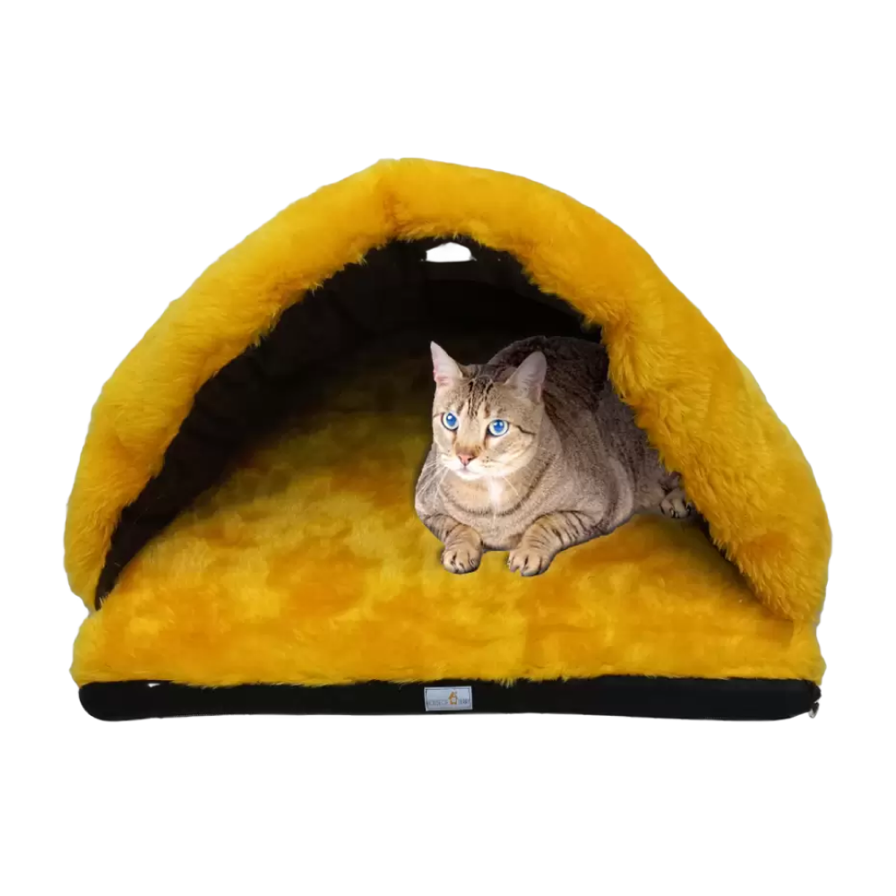 House of Furry Hamster Croissant House for Cats (Yellow)
