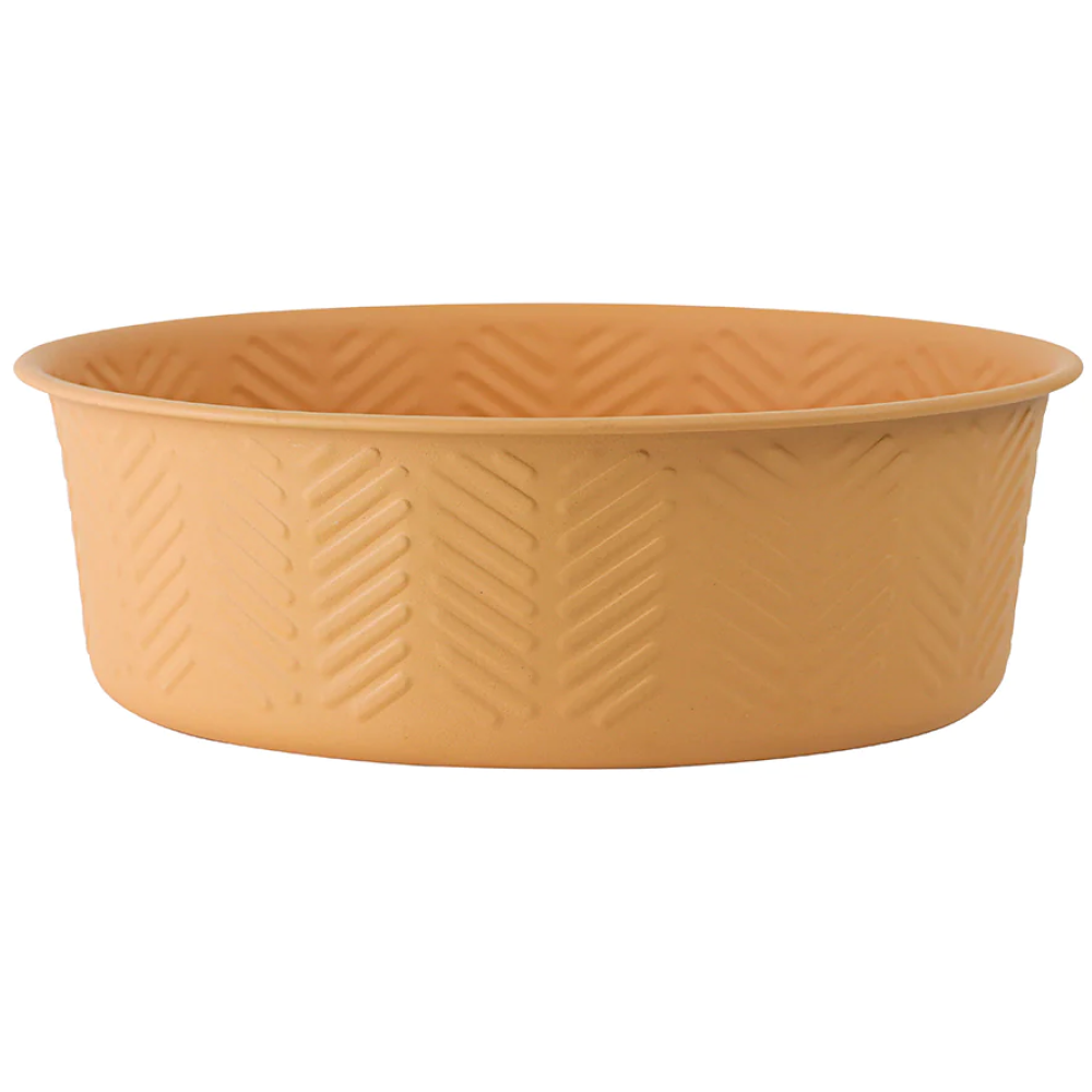 Pawpourri Premium Chevron Emboss Bowl for Dogs and Cats (Peach)