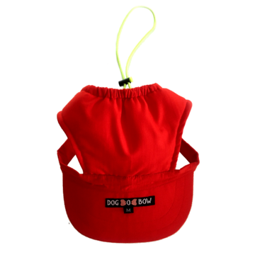 Dogobow Baseball Cap for Dogs (Red) (Get a Bow Free)