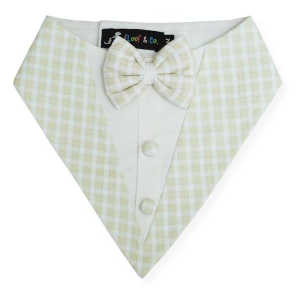 Floof & Co Cotton Tux Bandana for Dogs (Green)