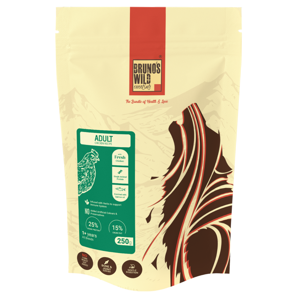 Bruno's Wild Essentials Chicken Recipe Adult Dog Dry Food Dogs- Dry Food Bruno's Wild Essentials 250g