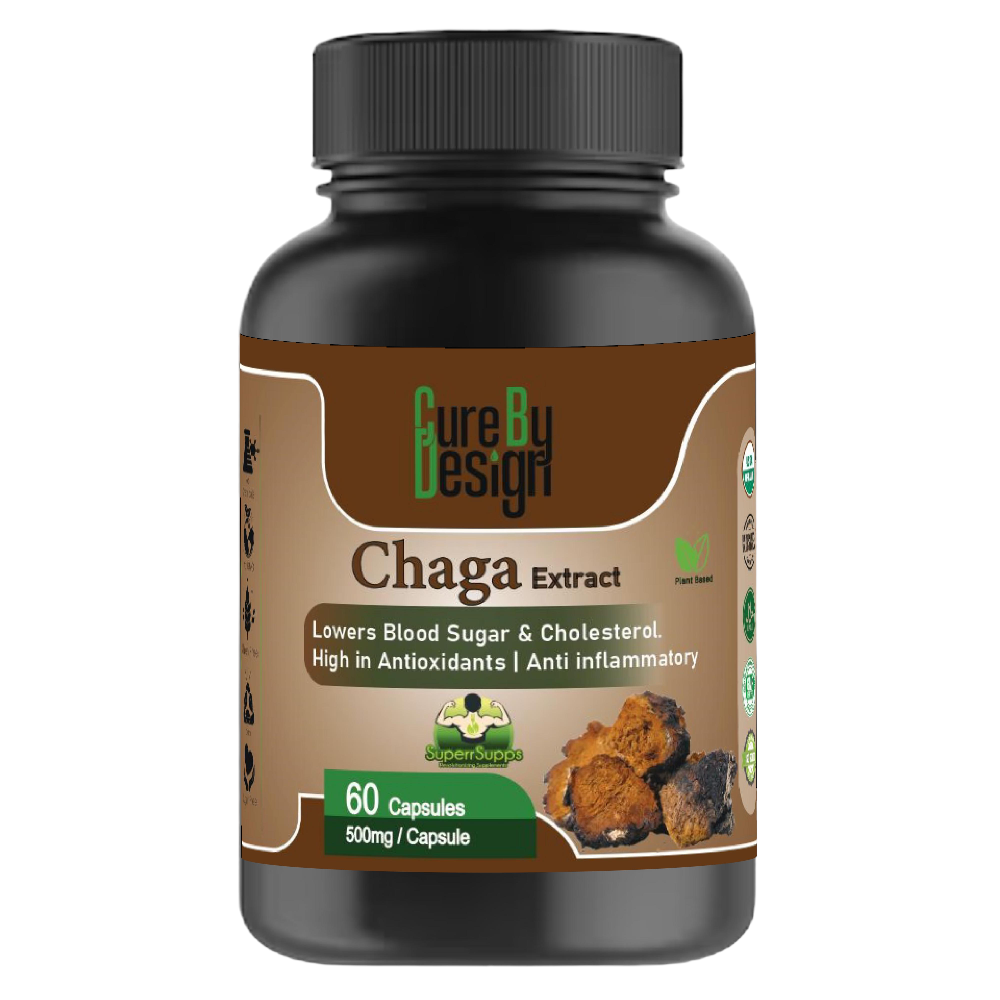 Cure By Design Chaga Mushroom Capsules for Dogs and Cats (Limited Shelf Life) Both-Health & Wellness Cure by design 60 Capsules