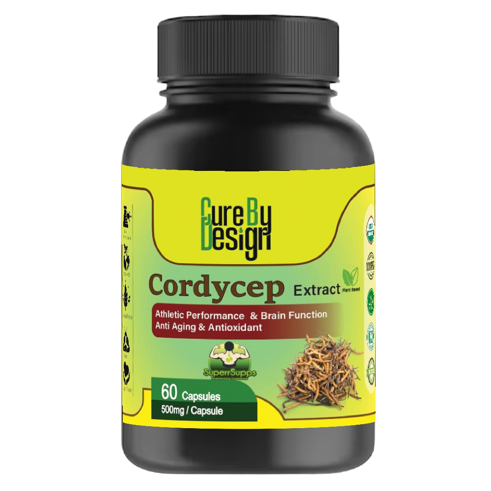 Cure By Design Cordycep Mushroom Capsules for Dogs and Cats Both-Health & Wellness Cure by design 60 Capsules