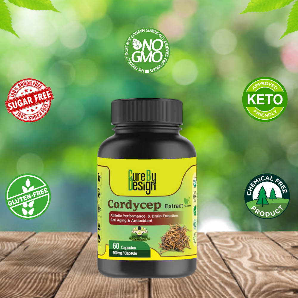 Cure By Design Cordycep Mushroom Capsules for Dogs and Cats Both-Health & Wellness Cure by design