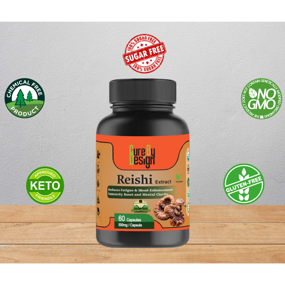 Cure By Design Reishi Mushroom Capsules for Dogs and Cats Both-Health & Wellness Cure by design