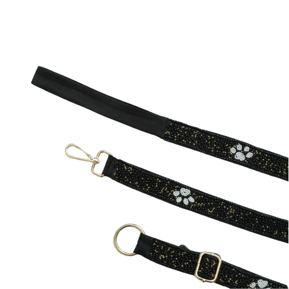 Floof & Co Paw Cocktail Leash & Collar (Blue & White) Dogs-Collar, Leashes, harnesses Floof & Co Dropship