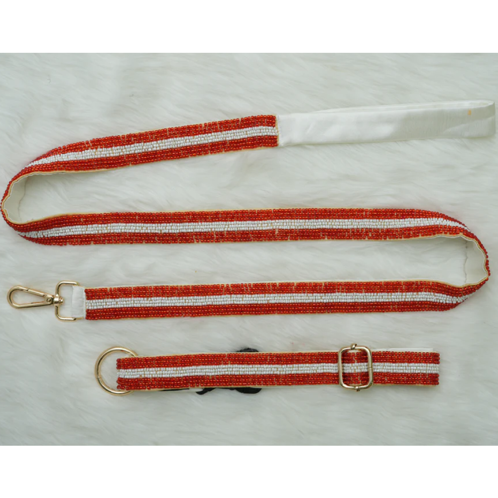 Floof & Co Paw Ruby Pearl Leash & Collar (Red) Dogs-Collar, Leashes, harnesses Floof & Co Dropship
