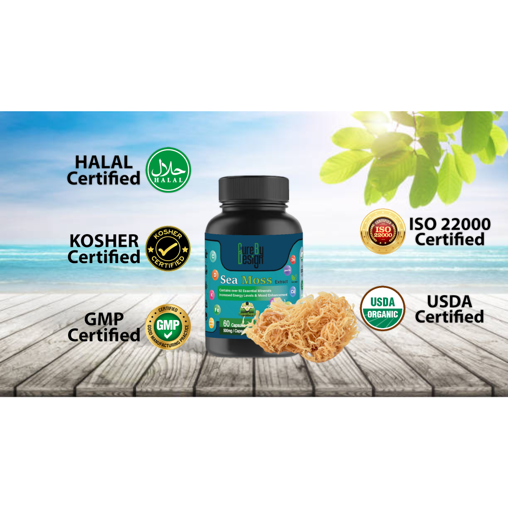 Cure By Design Sea moss Capsules for Dogs and Cats (Limited Shelf Life) Both-Health & Wellness Cure by design