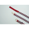 Floof & Co Checkered Leash & Collar (Maroon & White)