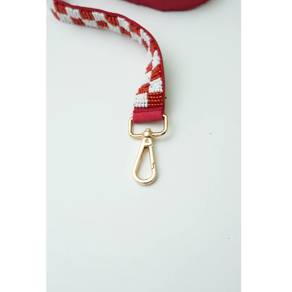 Floof & Co Checkered Leash & Collar (Red & White) Dogs-Collar, Leashes, harnesses Floof & Co Dropship