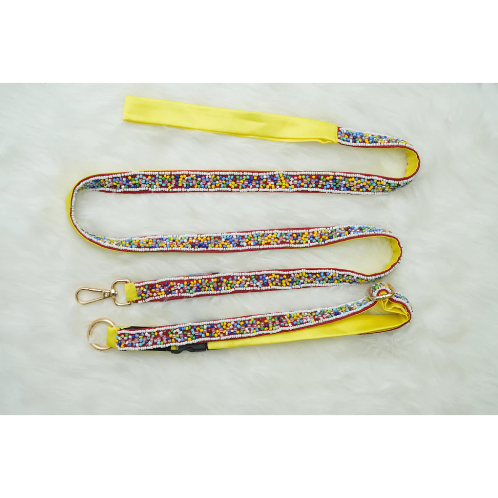 Floof & Co Sprinkles Leash & Collar (Yellow / Red)