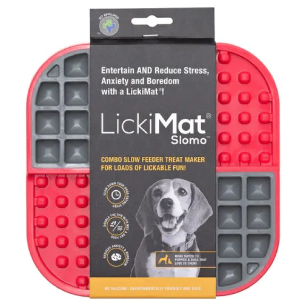 LickiMat SloMo Slow Feeder for Cats and Dogs (Red)