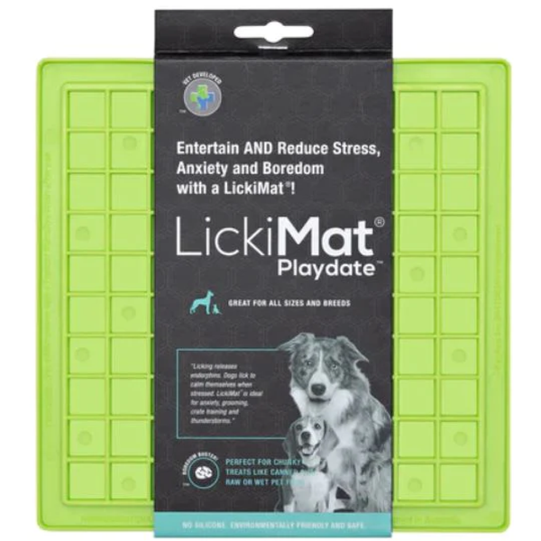 LickiMat Classic Playdate Slow Feeder for Cats and Dogs (Green)