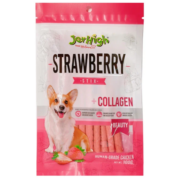 JerHigh Chicken Blueberry And  Chicken Strawberry Dog Treats Combo