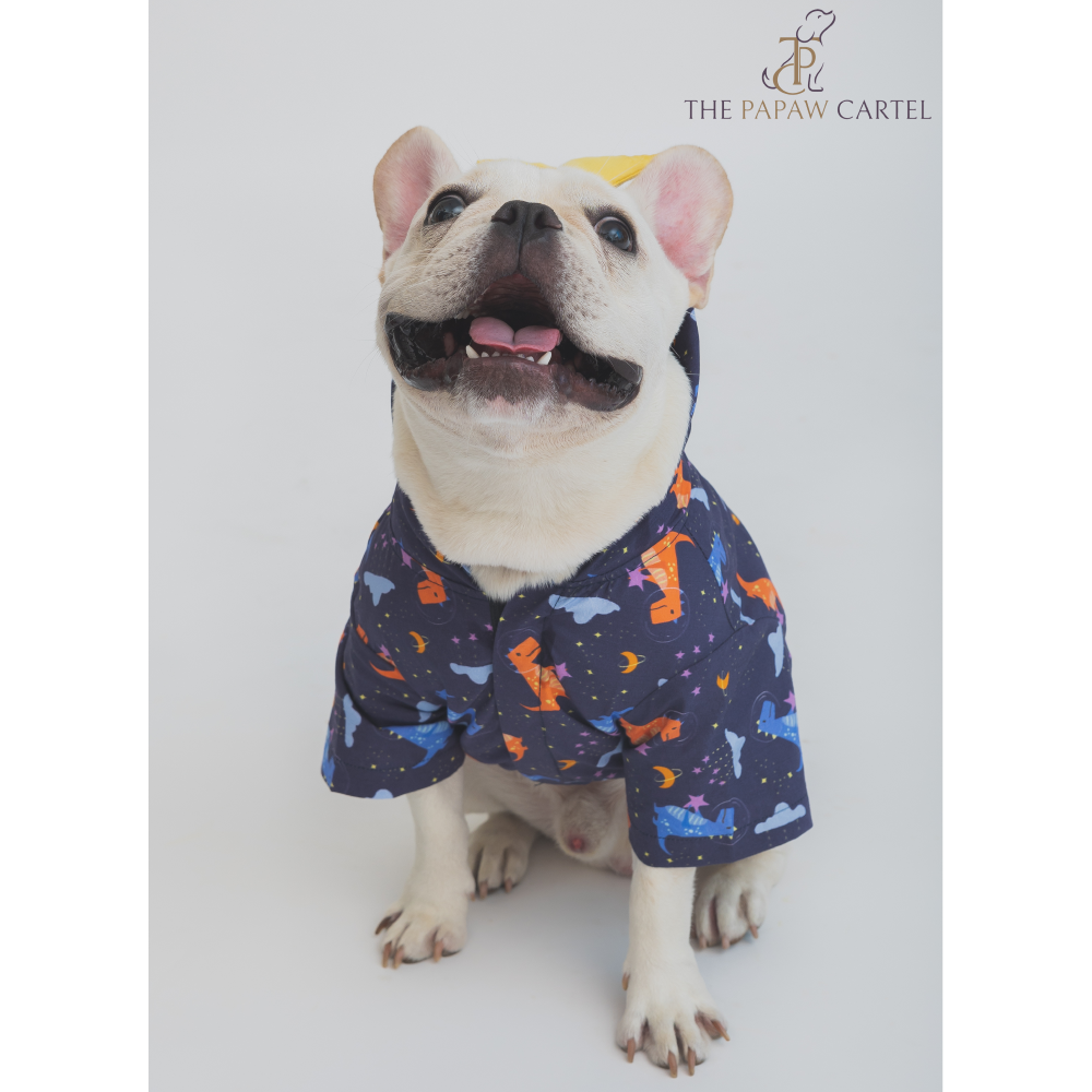 Dinos on Dark Blue Dog Pajamas